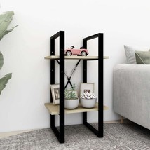 Book Cabinet Sonoma Oak, Black Engineered Wood, Metal Compact - $1,676.03 MXN