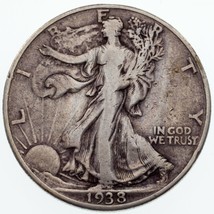 1938-D 50C Walking Liberty Halb Dollar Fein + Zustand, Natürlich Farbe - £70.62 GBP