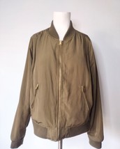 Velvet Heart Full Zip Silky Bomber Jacket Womens Size M Army Green Satin... - £17.11 GBP