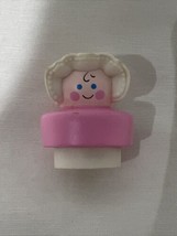 Vintage 1992 Fisher Price Little People Chunky Little People Pink Baby F... - $9.85