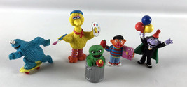 Lot 5 Sesame Street Figures Applause 1980 Ernie Big Bird Count Cookie Oscar - $29.69