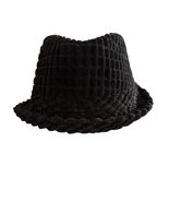 Peter Grimm Black Textured Fedora Hat Size L/XL Polyester Casual Fashion... - $16.20