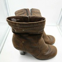 MUDD Women&#39;s Size 7.5M Vintage Brown Platform Redondo Ankle Boots Side Z... - £23.52 GBP