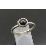 PANDORA 925 Silver  - Vintage Cabochon Black Onyx Solitaire Ring Sz 8 - ... - £53.06 GBP