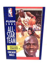 Michael Jordan Fleer 1991 All-Star Team Card #211 Rare  - £75.71 GBP