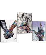 Love Graffiti Art Hand Posters And Prints On Canvas Painting Fashion Str... - £34.44 GBP