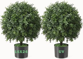 24&#39;&#39;T Artificial Boxwood Ball Topiary Tree, Set Of 2 Boxwood Ball-Shaped - $142.99