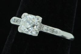 Art Deco (ca. 1915) .900 Platinum Diamond Engagement Ring (Size 5 1/2) - £1,483.39 GBP