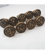 Vintage Amerock Pull Knob set 9 Fruit Bowl cluster Brass Natural Eleganc... - $40.00