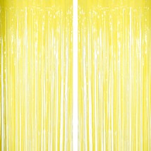 Yellow Tinsel Foil Fringe Curtains Decorations - You Are My Sunshine Baby Shower - £14.38 GBP