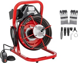 Electric Drain Auger Cleaner 50&#39;x3/8&quot; Sewer Snake Drain Cleaning Machine... - £258.00 GBP