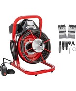 Electric Drain Auger Cleaner 50&#39;x3/8&quot; Sewer Snake Drain Cleaning Machine... - £258.34 GBP