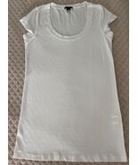 Theory Scoop Neck Cotton Blend Stretch Women's Short Sleeve White T-Shir... - $24.98