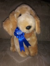 FAO Toys R Us Plush Dog 10&quot; Blue Ribbon 2012 Geoffrey Surface Washable M... - £15.57 GBP