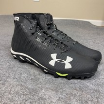 Under Armour Mens Football Cleat 14 Black White Shoe Lacrosse Spine Hammer High - £40.59 GBP