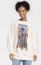 New Womens Oversized Wakanda Forever Black Panther Cream Color Sweatshirt size M - £7.96 GBP