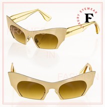 Miu Miu Rasoir 53O Sunglasses Cat Eye Brushed Gold Fashion Rimless MU53OS - £352.32 GBP