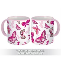 Butterflies : Gift Mug Seamless Pattern Insects Shapes Diy Laser Cut Girl Room D - £12.77 GBP