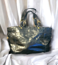 Coach 0773 Patent Black￼ Leather Purse Tote Satchel   Shoulder Handbag V... - $47.05