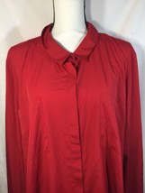 Lane Bryant Red Button Up Shirt Women Cotton Casual Style Cuff Ends  Size 26/28 - £33.45 GBP