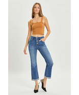 RISEN Dark Blue Button Fly Cropped Bootcut Jeans - $59.00