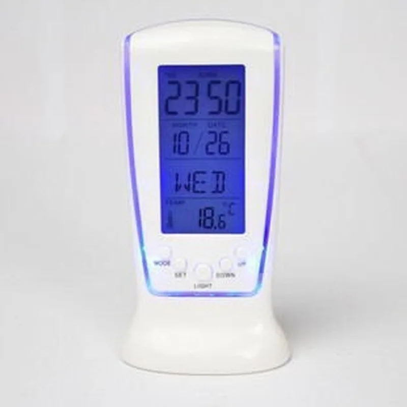House Home Digital Calendar Temperature LED Digital Alarm Clock with Blue Back l - £19.77 GBP