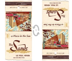 Vintage Matchbook Cover The Sands Hotel casino Las Vegas Nevada 30 strike 1960s - £3.15 GBP