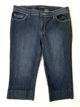 Capri Cropped Jeans Size 16 Stretch Madison Jeanswear Dark Blue Denim - £17.05 GBP