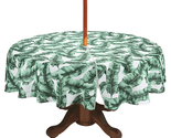 Summer Banana Leaf Patio Umbrella Indoor Outdoor Fabric Tablecloth 70&quot; R... - $24.18