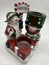 Yankee Candle Christmas Double Tealight Candle Holder Snowman 1207692 North Pole - £11.60 GBP