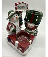 Yankee Candle Christmas Double Tealight Candle Holder Snowman 1207692 No... - $20.35 CAD