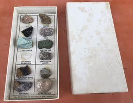 Vintage 12 Rock &amp; Mineral Collection Boxed Set Geo Science Merles Rock Box - $932.74 MXN