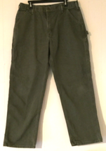 Carhartt Pants 36 X 32 men Green Dungaree Fit Carpenter Utility Jeans - £16.55 GBP