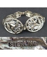 antique sterling silver bracelet 925 flowers floral EARLY 1900&#39;s - $129.99
