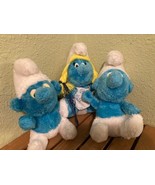 Lot of 3 Vintage Smurf Peyo 2 Smurfs 1 Smurfette approximately 8" - $13.93