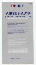 Spirit Airlines Airbus A319 Safety Information Card 12/6/04 - £14.01 GBP