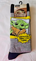 Star Wars Men&#39;s Crew Socks 2 Pair The Mandalorian Baby Yoda Shoe Size 6.5-12 NEW - £11.58 GBP