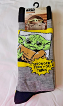 Star Wars Men&#39;s Crew Socks 2 Pair The Mandalorian Baby Yoda Shoe Size 6.5-12 NEW - £11.56 GBP