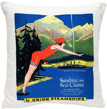 Sunshine and Sea-Charm Throw Pillow 20x20, with Polyfill Insert - £62.50 GBP