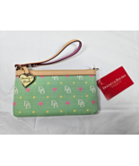Dooney &amp; Bourke Pale Green Pink Yellow Wristlet One Zip Red Inner UNUSED... - $68.31 CAD