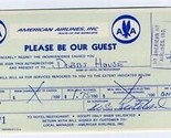American Airlines Please Be Our Guest Meal Card 1968 Inconvenience Compe... - $21.84