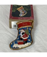 1997 Hallmark Keepsake Ornament Son Stocking Pressed Tin - $10.80