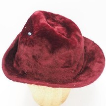 Vintage Womens Burgundy Church Dress Hat Velour - $24.74