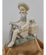 Vintage 1940s LENWILE ARDALT Porcelain GIRL on Tricycle with Flower Cart... - $636.01 MXN