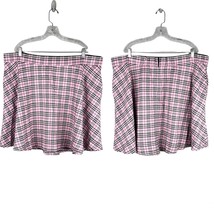Hot Topic Pink Plaid Skirt 3 Plus Pockets Back Zip Elastic Waist New - $25.00