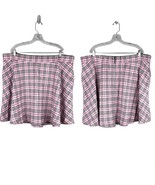 Hot Topic Pink Plaid Skirt 3 Plus Pockets Back Zip Elastic Waist New - £19.69 GBP