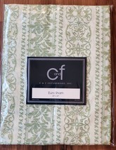 C&amp;F ~ 100% Cotton ~ 26&quot; x 26&quot; Euro Sham ~ Green &amp; Off White Pillow Sham ... - $22.44