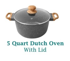 Pioneer Woman ~ Charcoal Speckle ~ 5 Quart ~ Dutch Oven w/Lid ~ Cast Aluminum - £37.36 GBP