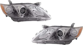 Headlights For Toyota Camry 2007 2008 2009 Pair Chrome Except Hybrid US Built - $186.96