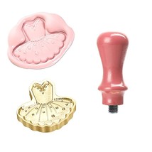 Wax Seal Stamp Embossed Ballerina Skirt Design Removable Brass Head Beautiful Wo - £16.01 GBP
